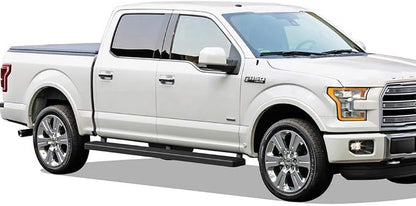APS 5in Stainless Steel Black Running Boards Compatible with Ford F150 2015-2026 SuperCrew Cab & F150 Lightning 2022-2026 & F-250 F-350 Super Duty 2017-2026 Crew Cab (Nerf Bars Side Steps)