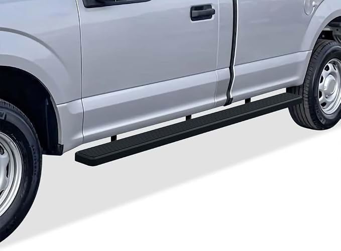APS Wheel to Wheel Running Boards 5in Compatible with Ford F150 2015-2026 Regular Cab 6.5ft Bed & F-250 F-350 Super Duty 2017-2026 (Nerf Bars Side Steps Side Bars)