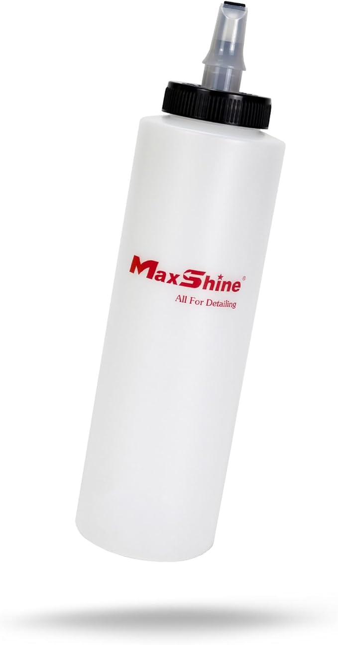 Maxshine 400ml Universal Dispenser Bottle – Self-Cleaning Cap Squeeze Bottle Auto Accessory for Compound, Polish, Wax & Sealant – Chemical-Resistant HDPE, Leak-Proof Easy-Flow Car Detailing