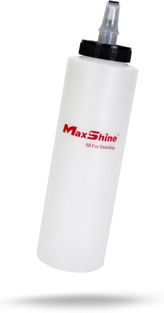 Maxshine 400ml Universal Dispenser Bottle – Self-Cleaning Cap Squeeze Bottle Auto Accessory for Compound, Polish, Wax & Sealant – Chemical-Resistant HDPE, Leak-Proof Easy-Flow Car Detailing