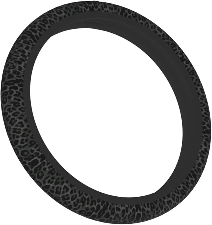 Leopard Steering Wheel Covers Non Slip Neoprene Steering Wheel Protector Cover Universal 15 Inch for Men Women (Black Green Grey)