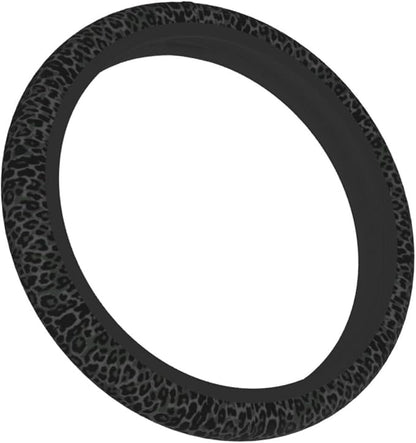 Leopard Steering Wheel Covers Non Slip Neoprene Steering Wheel Protector Cover Universal 15 Inch for Men Women (Black Green Grey)
