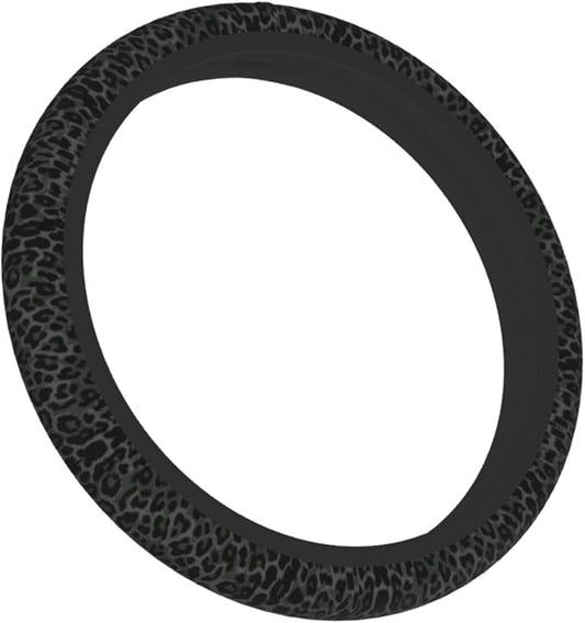 Leopard Steering Wheel Covers Non Slip Neoprene Steering Wheel Protector Cover Universal 15 Inch for Men Women (Black Green Grey)