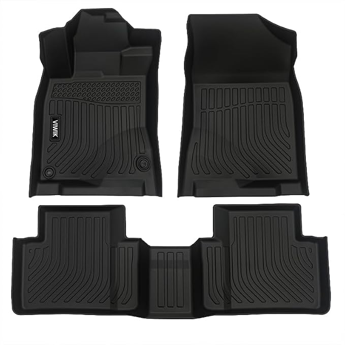 VIWIK Floor Mats for Honda Civic 2016-2021 (Not for Plug-in Hybrid),All Weather Floor Mats Accessories TPE Custom Floor Liners 1st & 2nd Row Black