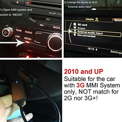 AMI Bluetooth Audio Adapter for Audi MDI MMI 3G System, Wireless Audio Music Interface Cable Adapter for VW Audi A3 A4 A7 R7 S5 Q7 A6L A8L A4L Series for MMI 3G System Only