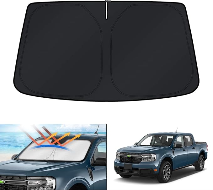 KUST Windshield Sun Shade for Ford Maverick Accessories 2022-2024 2025 2026 Window Sunshade Sun Visor Protector Foldable Blocks UV Rays Keep Car Cooler