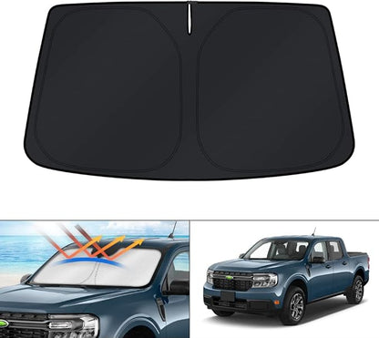 KUST Windshield Sun Shade for Ford Maverick Accessories 2022-2024 2025 2026 Window Sunshade Sun Visor Protector Foldable Blocks UV Rays Keep Car Cooler