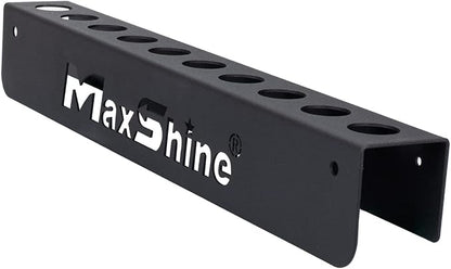 Maxshine Universal Detailing Brush Holder | Wall-Mount Organizer Holds Up to 10 Brushes | Rust-Resistant Iron Construction, Easy Installation for Garage, Car Care, Mobile & Home Use