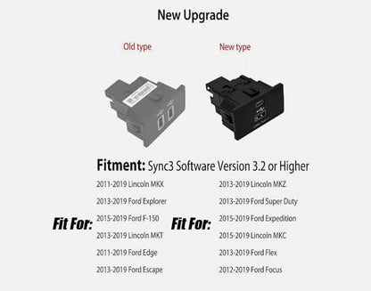 HU5Z-19A387-A,Carplay USB Interface Hub Replacement HC3Z-19A387-B,HU5T-14F014-AB,Upgrade USB/Type-C Module Support Apple Carplay Android Compatible with Ford F-150 SYNC 3 Version 3.4
