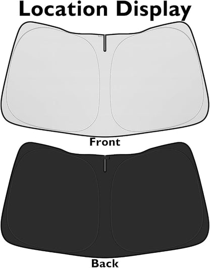 BIBLOZ Car Windshield Sun Shade for Ford F150 2015-2025 2026, Lariat, Tremor, King Ranch, Platinum, Raptor, XL, XLT Accessories Foldable Sunshade PET Reflective Material Blocks UV Rays Front Visor