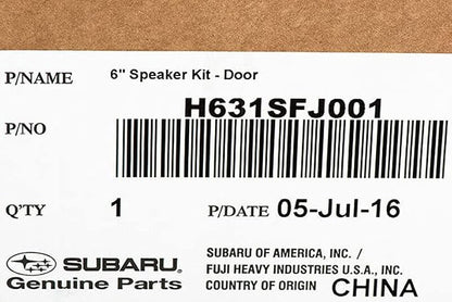Subaru Speaker Upgrade Kit by Kicker - H631SFJ001 - Genuine OEM | Genuine OEM
