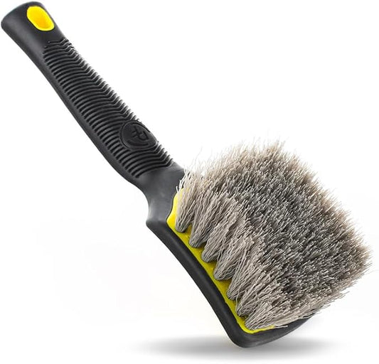 Detail Factory - ProGrip Tire Brush - Ergonomic ProGrip Handle, Stiff Synthetic Bristles, Ergonomic Design, Clean Your Tires with Ease - Live Wire
