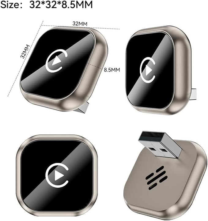 Mini Wireless CarPlay Adapter for Mitsubishi Triton 2017-2023 2024 2025 2026, Wired Car Play to Wireless Plug & Play Auto Connect CarPlay Adapter,A-Gold