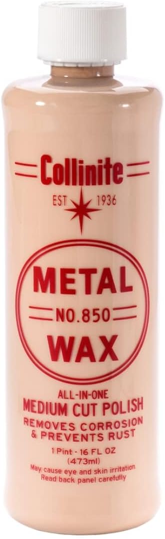 Collinite 850 Metal Wax & Polish Removes Rust & Prevents Oxidation in One Step - Heavy Duty Formula Easily Restores and Protects - For Aluminum, Chrome & Stainless Steel (16 fl oz)