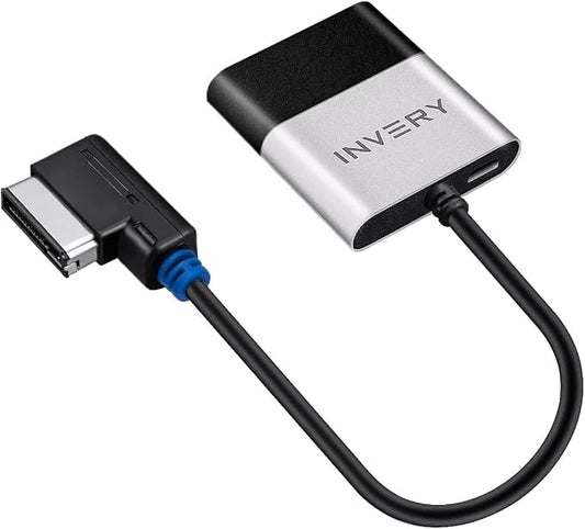 INVERY Airdual Bluetooth 5.0 aptX-HD Car Adapter Compatible for Audi MMI 3G AMI Music Interface,Audi Symphony,Audi Concert,Mercedes Media Interface and Volkswagen MDI Interface
