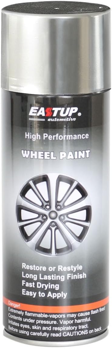 EASTUP Premium Metallic Chrome Acrylic Enamel Wheel Paint - Brilliant Finish, High Durability, Fade-resistant, Quick Drying Rim Coating Spray Paint.