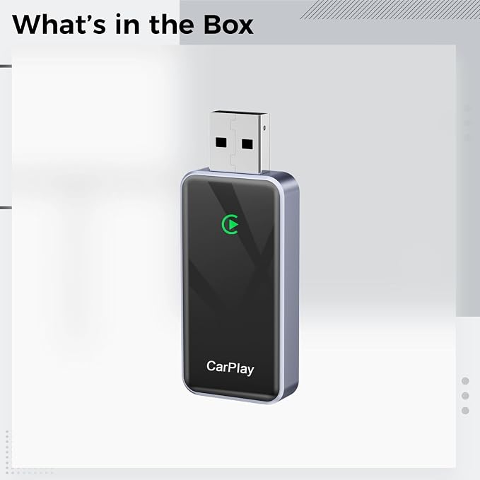 Wireless Carplay Adapter, Box Conversion Auto Android Upgraded, Carplay Smart Adapter, Vehicle Integration Universal for Connectivity Cordless
