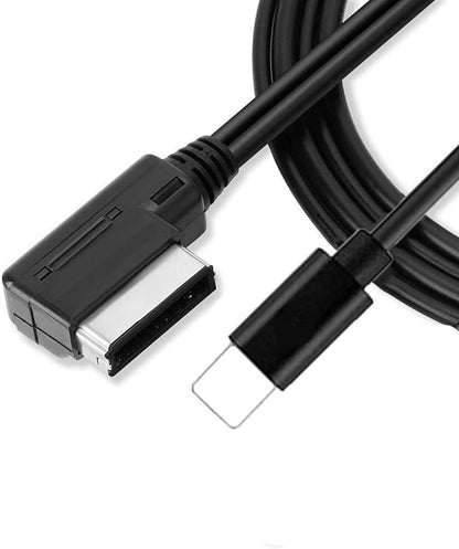 FCOUIID 2 in 1 AMI Music Interface Charg Aux Adapter - Media Interface Consumer Cable Compatible with MB COMAND-APS NTG4.5 System for 14 13 12 Pro Max 11 Xs max XR (3.3 FT)