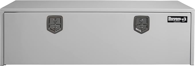 Buyers Products 1702415 Steel Underbody Truck Box, 18x 18x 60 Inch, Job Site Box, Lockable T-Handle Latch, Utility Tool Box, Heavy Duty Storage and Organizer, Made In The USA, White