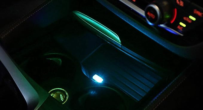 iJDMTOY Aqua Ice Blue USB Plug-in Miniature/Nano LED Car Interior Ambient Accent Lighting Kit