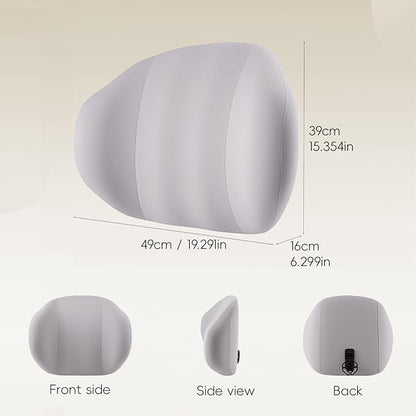 BEBAS Lumbar Support Pillow for Car & Office Chair - Ergonomic Memory Foam Back Cushion for Lower Back Pain Relief, Back Support, Removable Washable Cover, Ideal for Driving, Work, Travel - Gray