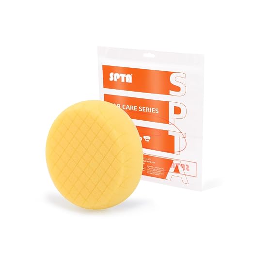 Yellow T80 High-Cut Foam Polishing Pad, SPTA 1Pc 3.5 Inch Face for 3 Inch 80mm Backing Plate Compound Buffing Sponge Pads for Car Buffer Polisher Compounding, Polishing and Waxing - FPTSS3Y
