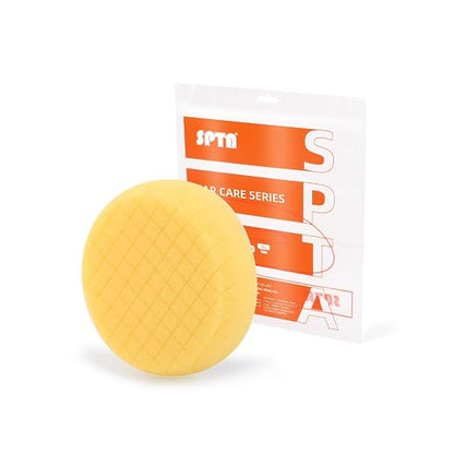 Yellow T80 High-Cut Foam Polishing Pad, SPTA 1Pc 3.5 Inch Face for 3 Inch 80mm Backing Plate Compound Buffing Sponge Pads for Car Buffer Polisher Compounding, Polishing and Waxing - FPTSS3Y