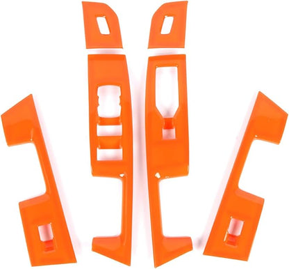 GZXinWei Interior Accessories for Ford F150 2021 2022 2023 2024 2025 2026 Door Window Control Switch Panel Trim Sticker Cover Decor Parts Orange