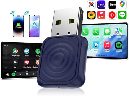 Carlinkit Wireless CarPlay Adapter 2026 MINI - for iPhone & Android Phone, Converts OEM Wired CarPlay to Wireless CarPlay, Converts OEM Wired Android Auto to Wireless Android Auto.