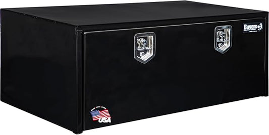 Buyers Products 1708310 Black Steel Underbody Truck Tool Box – 18 x 24 x 48 Inch - Truck Bed & Underbelly RV Storage Box, Locking T-Latch, Weather-Resistant, Heavy-Duty Flatbed Job Box, Made in USA