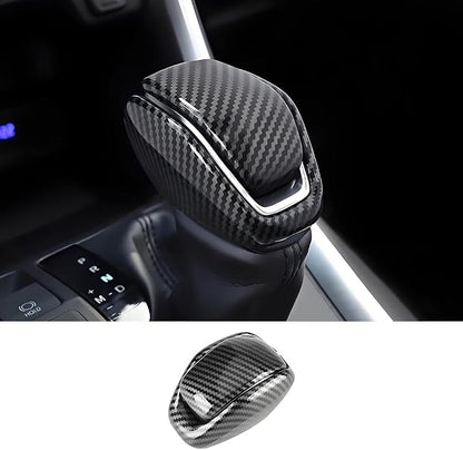 Car Center Console Gear Shift Knob Trim Cover for Toyota RAV4 2019-2025 and Toyota Highlander 2020-2025 Auto Interior Decor Accessories Central Control Shifters Stick Carbon Fiber Style Kit