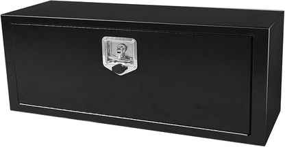36 Inch Steel Underbody Truck Tool Box with T-Handle Lock, Heavy Duty Contractor Toolbox For Organization And Storage, Job Tool Chest, 36"x 12"x 14" inch Black