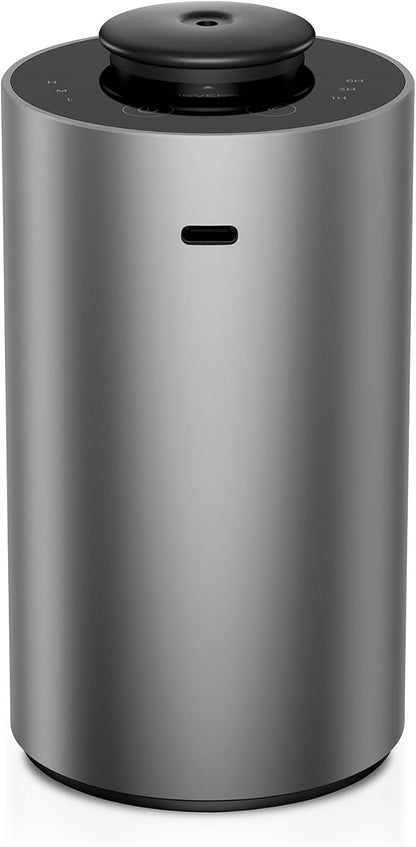 Airversa Waterless Essential Oil Diffuser for Home Aromatherapy Scent Diffusers with 3 Countdown Timer Settings or Timer-Off, 3 Mist Levels for Car Room Studio Office, ANX Premium Metal Spce Grey