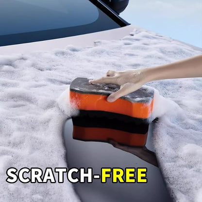 Three Texture Car Wash Sponge - Multi Purpose Bug Remover Scrubbing Side Soft Sea Sponge - Ultra Scrub Car Cleaning Sponges Wash Bucket Accessory - 3Pack