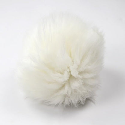 Yontree Fashion Fluffy Steering Wheel Covers for Women/Girls/Ladies Australia Pure Wool 15 Inch 1 Set 3 Pcs (White)
