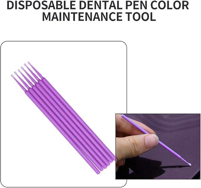 Touch Up Paint Brushes for Automotive Paint Chip Repair Disposable Micro Applicators (S:1.5mm, Purple)-100 Pieces