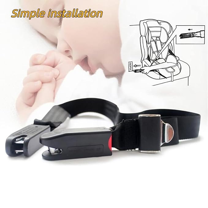 Strap Pads Compatible with 1 Pcs Universal ISOFIX Kids Seat Car Fixing Straps Covers with Latch Interface Accessory Cover Set (Black)