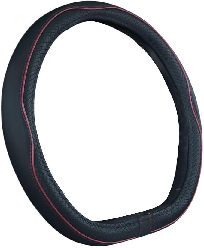 Mayco Bell Flat Bottom Steering Wheel Cover Anti-Slip,Safety,Soft,Breathable,Durable,Full Surround,Comfortable Grip Microfiber Leather (D Shape, Wine Red)