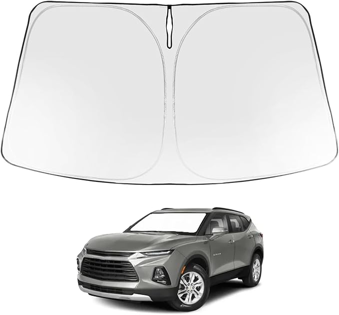 Proadsy Windshield Sun Shade for Chevrolet Blazer 2019–2025 2026 Foldable Front Sunshade Protector Sun Visor Blocks UV Rays Keep Car Cooler