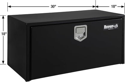 Buyers Products 1702103 Steel Underbody Truck Tool Box 18 x 18 x 30 Inch, Black Powder-Coated 14 Ga Steel, Locking Stainless Paddle Latch, Drop Door, Weather-Resistant, Made in USA