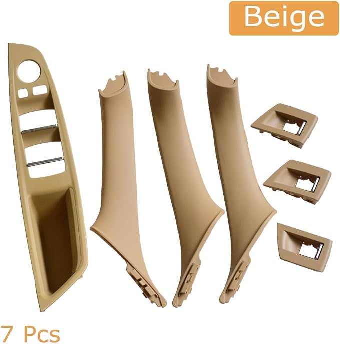 Side Door Handle for BMW 5 Series F10 F11,Inner Door Pull Handle Trim Cover Kits Replacement Window Switch Armrest Panel for BMW 520 523 525 528 530 535 (Beige)
