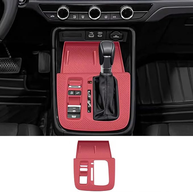 Temmis Center Console Silicone Organizer Wrap for Honda CRV 2023-2026 (Gasoline & Hybrid), Full-Wrap Center Consel Electrostatic adsorption Cover for Honda CRV-Red
