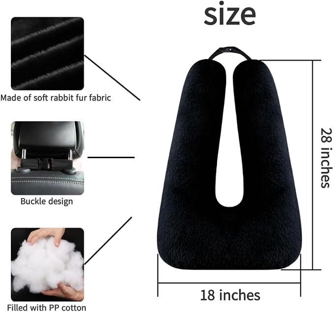 FHSGGP Travel Pillow Car Pillow Kid Car Sleeping The Sleeping Aid for Adults and Kids on Road Trips Kids Travel Pillow Black