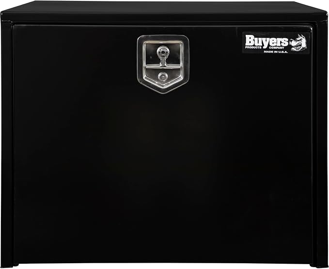 Buyers Products 1704303 Black Steel Underbody Truck Tool Box – 24 x 24 x 30 Inch - Truck Bed & Underbelly RV Storage Box, Locking T-Latch, Weather-Resistant, Heavy-Duty Flatbed Job Box, Made in USA