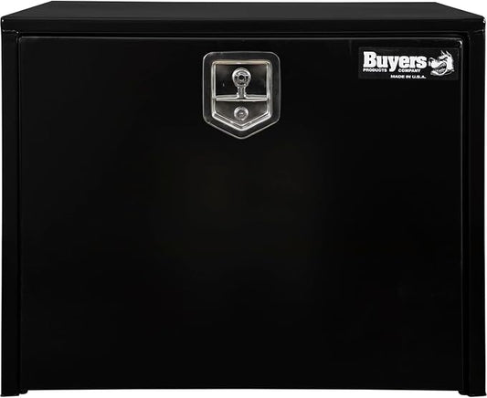 Buyers Products 1704303 Black Steel Underbody Truck Tool Box – 24 x 24 x 30 Inch - Truck Bed & Underbelly RV Storage Box, Locking T-Latch, Weather-Resistant, Heavy-Duty Flatbed Job Box, Made in USA
