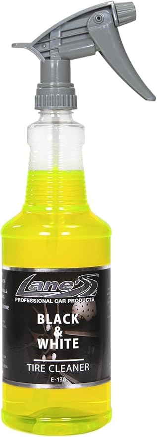 LANE'S Black and White Tire Cleaner- Tire Cleaner, Cleaning Tire Spray, Strong Tire Cleaner - Formulated Cleaning Strength, Restores Rubber to Black, Fast Acting Tire Cleaner- 32 OZ