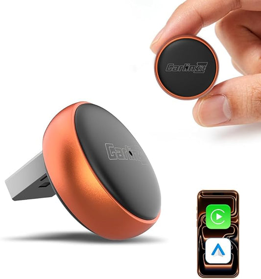 CarlinKit MINI Ultra 2026 Orange - Wireless CarPlay Adapter | Wired to Wireless | Plug & Play | for with iPhone (iOS 10+) & Androi.d (Andro.id 11+) | for Cars OEM CarPlay & Android Auto (2016+)