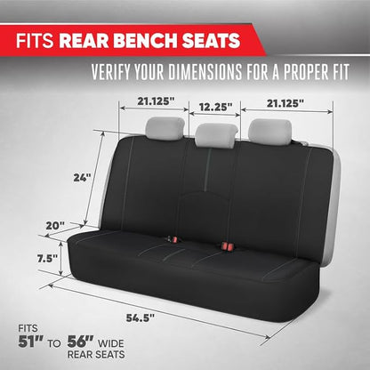 Motor Trend SpillGuard Car Seat Covers Full Set Waterproof – Neoprene Seat Protectors with Split Rear Bench, for Auto Truck Van and SUV