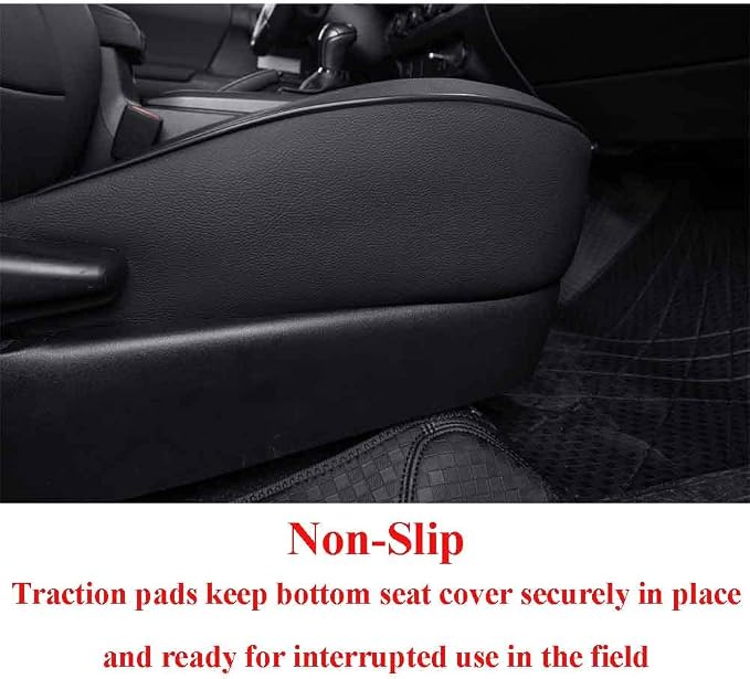 EKR Custom Fit Tacoma Front Car Seat Covers for Toyota Tacoma 2016 2017 2018 2019 2020 2021 2022 2023 Double Cab/Access Cab - Front Row Only,Faux Leather(Black)