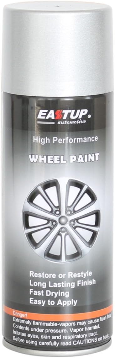 EASTUP Premium Twinkling Silver Metallic Acrylic Enamel Wheel Paint - Brilliant Finish, High Durability, Fade-resistant, Quick Drying Rim Coating Spray Paint.